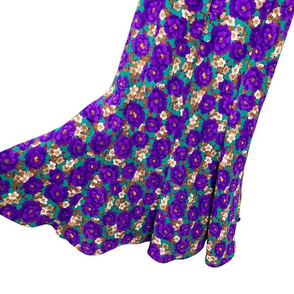 Vintage Jo Intimates Teddy Romper Purple Floral One Piece Cami Shorts Women's S - Picture 4 of 9